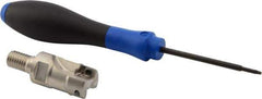 Seco - 3/4" Cut Diam, 0.354" Max Depth of Cut, 1.378" OAL, Indexable Square Shoulder End Mill - XOEX, XOMX Inserts, M10 Modular Connection, 90° Lead Angle, Through Coolant, Series Turbo 10 - USA Tool & Supply