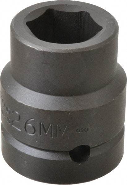 Proto - 1" Drive 26mm Impact Socket - 6 Points, 2-1/32" OAL - USA Tool & Supply