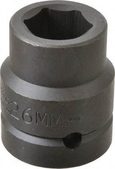Proto - 1" Drive 26mm Impact Socket - 6 Points, 2-1/32" OAL - USA Tool & Supply