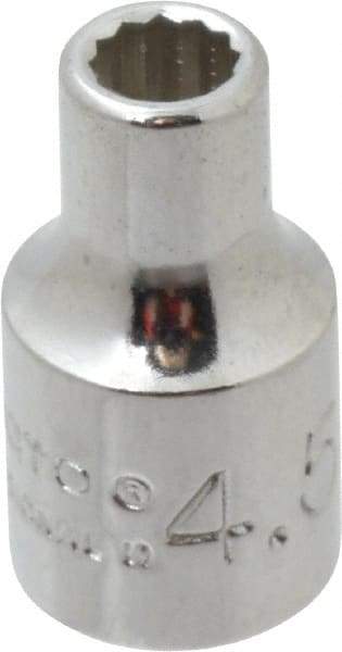 Proto - 1/4" Drive, Standard Hand Socket - 12 Points, 7/8" OAL, Alloy Steel, Chrome Finish - USA Tool & Supply