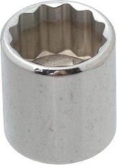 Proto - 1/4" Drive, Standard Hand Socket - 12 Points, 7/8" OAL, Alloy Steel, Chrome Finish - USA Tool & Supply