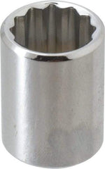 Proto - 19/32", 3/8" Drive, Standard Hand Socket - 12 Points, 1-1/8" OAL, Alloy Steel, Chrome Finish - USA Tool & Supply