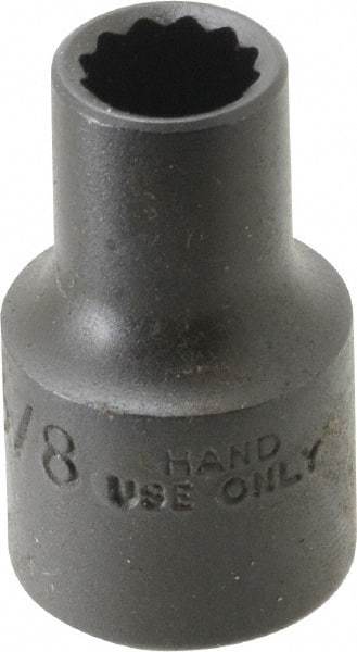 Proto - 3/8", 1/2" Drive, Standard Hand Socket - 12 Points, 1-1/2" OAL, Alloy Steel, Black Finish - USA Tool & Supply