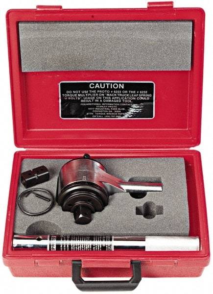 Proto - 1" Output Drive, 3,200 Ft/Lb Max Output, Two Stage Torque Wrench Multiplier - 18.5:1 Gear Ratio, 1:18.6 Effective Multiplier Ratio, 6-1/2" Head Thickness - USA Tool & Supply