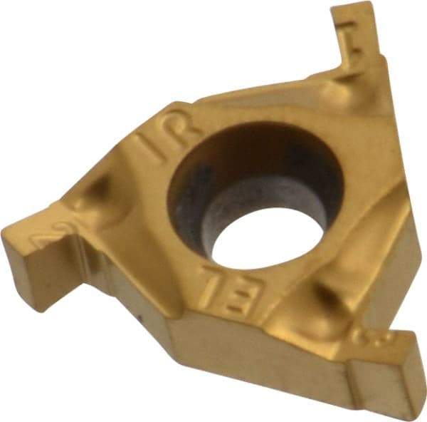 Hertel - 0.05516IR/EL Grade HG220TR, 0.055" Cutting Width Carbide Grooving Insert - 0.071" Max Depth of Cut, Right Hand, 0.004" Corner Radius, TiC/TiN Finish - USA Tool & Supply
