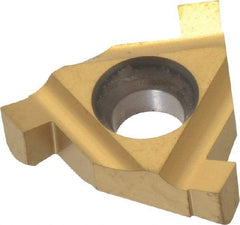Hertel - 0.09416IR/EL Grade HG220TR, 3/32" Cutting Width Carbide Grooving Insert - 0.089" Max Depth of Cut, Right Hand, 0.004" Corner Radius, TiC/TiN Finish - USA Tool & Supply