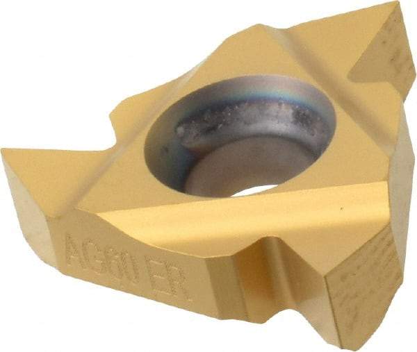 Hertel - 16ER External Right Hand 48-8 Partial Profile 60° Laydown Threading Insert - Grade HG630TR, TiC/TiN Coated Carbide - USA Tool & Supply