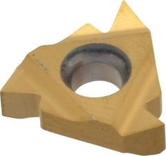 Hertel - 16IR Internal Right Hand 48-8 Partial Profile 60° Laydown Threading Insert - Grade HG330TR, TiC/TiN Coated Carbide - USA Tool & Supply