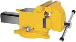 Yost Vises - 4" Jaw Width x 4" Jaw Opening Capacity, 2-1/4" Throat Depth, Bench & Pipe Combination Vise - 1/4 to 1-1/2" Pipe Capacity, Swivel Base, Bolt Down Attachment, Steel - USA Tool & Supply