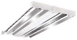 Cooper Lighting - 4 Lamps, 32 Watts, Fluorescent, High Bay Fixture - 48-7/16" Long x 2-15/32" High x 19-17/32" Wide, 120/208/240/277 Volt, Steel Housing - USA Tool & Supply