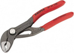 Knipex - 5" OAL, 1" Max Capacity, 20mm Jaw Length, 13 Position Box Joint Tongue & Groove Pliers - Self Grip V-Jaws, Plier Head, Nonslip Plastic Handles - USA Tool & Supply