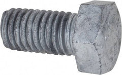 Value Collection - 1/2-13 Thread, 1" Length Under Head, Steel Hex Head Bolt - Hot Dipped Galvanized Coated, UNC Thread, ASTM A307, Grade 2 - USA Tool & Supply