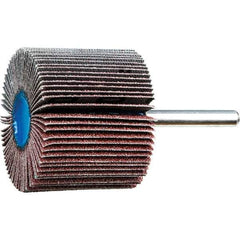 PFERD - 2" Diam x 1-1/2" Face Width, Aluminum Oxide Coated Mounted Flap Wheel - 1/4" Shank Mount, 60 Grit, 15,000 Max RPM - USA Tool & Supply