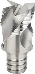 Iscar - MM ERA Grade IC08 Carbide End Milling Tip Insert - Uncoated, 3 Flutes, 3/4" Cutting Diam, 1/2" Depth of Cut, 1" Extension, 0.008" Cnr Rad, 45° Helix - USA Tool & Supply