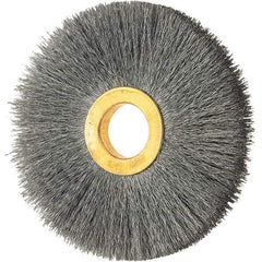 Osborn - 3" OD, 5/8" Arbor Hole, Crimped Steel Wheel Brush - 3/8" Face Width, 15/16" Trim Length, 0.008" Filament Diam, 20,000 RPM - USA Tool & Supply