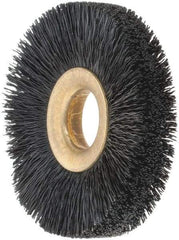Osborn - 2" OD, 1/2" Arbor Hole, Nylon Wheel Brush - 3/8" Face Width, 9/16" Trim Length, 0.01" Filament Diam, 20,000 RPM - USA Tool & Supply