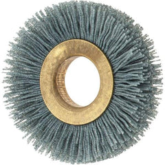 Osborn - 2" OD, 5/8" Arbor Hole, Crimped Nylon Wheel Brush - 3/8" Face Width, 7/16" Trim Length, 0.024" Filament Diam, 15,000 RPM - USA Tool & Supply