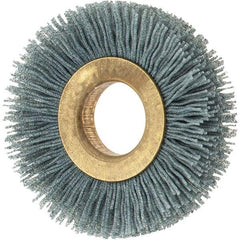 Osborn - 2" OD, 5/8" Arbor Hole, Crimped Nylon Wheel Brush - 3/8" Face Width, 7/16" Trim Length, 0.022" Filament Diam, 15,000 RPM - USA Tool & Supply