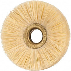 Osborn - 2-1/2" OD, 1/2" Arbor Hole, Natural Fiber Wheel Brush - 5/16" Face Width, 3/4" Trim Length, 20,000 RPM - USA Tool & Supply