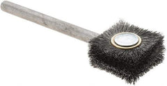 Osborn - Flat Steel Tube Brush - 0.006" Filament Diam, 1" Brush Length, 3-1/4" OAL, 1/4" Diam Shank - USA Tool & Supply