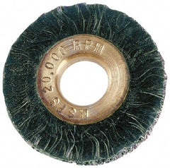 Osborn - 1-1/4" OD, 3/8" Arbor Hole, Steel Wheel Brush - 3/16" Face Width, 1/4" Trim Length, 0.008" Filament Diam, 20,000 RPM - USA Tool & Supply