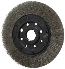 Osborn - 8" OD, 1-1/4" Arbor Hole, Crimped Stainless Steel Wheel Brush - 3/4" Face Width, 1-1/2" Trim Length, 0.0104" Filament Diam, 4,500 RPM - USA Tool & Supply