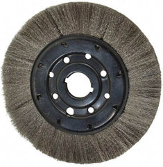 Osborn - 8" OD, 1-1/4" Arbor Hole, Crimped Stainless Steel Wheel Brush - 3/4" Face Width, 1-1/2" Trim Length, 0.005" Filament Diam, 4,500 RPM - USA Tool & Supply