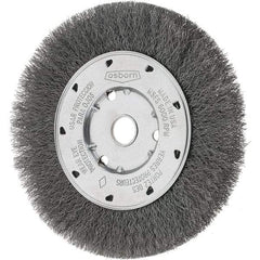 Osborn - 6" OD, 5/8" Arbor Hole, Crimped Steel Wheel Brush - 5/8" Face Width, 1-1/8" Trim Length, 0.008" Filament Diam, 6,000 RPM - USA Tool & Supply