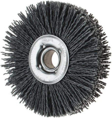 Osborn - 4" OD, 5/8" Arbor Hole, Nylon Wheel Brush - 7/8" Face Width, 1-1/8" Trim Length, 18,000 RPM - USA Tool & Supply