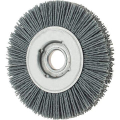 Osborn - 4" OD, 5/8" Arbor Hole, Crimped Nylon Wheel Brush - 5/8" Face Width, 3/4" Trim Length, 0.035" Filament Diam, 12,000 RPM - USA Tool & Supply