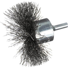 End Brushes: 3″ Dia, Steel, Crimped Wire 15,000 Max RPM