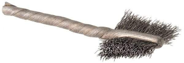 Osborn - 5/8" Diam Flat Stainless Steel Tube Brush - 0.005" Filament Diam, 5/8" Brush Length, 2-1/4" OAL, 1/8" Diam Shank - USA Tool & Supply