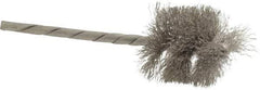 Osborn - 1" Diam Helical Stainless Steel Tube Brush - 0.005" Filament Diam, 1" Brush Length, 3-1/2" OAL, 1/8" Diam Shank - USA Tool & Supply