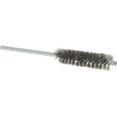 Osborn - 1/2" Diam Helical Steel Tube Brush - Double Spiral, 0.004" Filament Diam, 2" Brush Length, 5" OAL, 0.187" Diam Shank - USA Tool & Supply