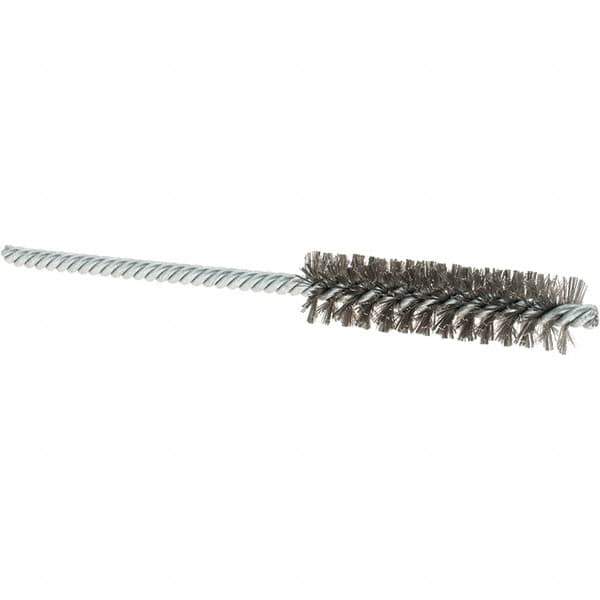 Osborn - 1/2" Diam Helical Stainless Steel Tube Brush - Double Spiral, 0.004" Filament Diam, 2" Brush Length, 5" OAL, 0.187" Diam Shank - USA Tool & Supply