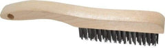 Osborn - 4 Rows x 16 Columns Steel Scratch Brush - 5-1/4" Brush Length, 10" OAL, 1-1/8" Trim Length, Wood Shoe Handle - USA Tool & Supply