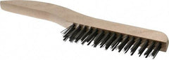 Osborn - 2 Rows x 15 Columns Steel Scratch Brush - 5-1/4" Brush Length, 10" OAL, 1-1/8" Trim Length, Wood Shoe Handle - USA Tool & Supply