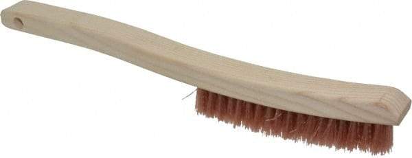 Osborn - 4 Rows x 18 Columns Polypropylene Plater's Brush - 6" Brush Length, 13-1/4" OAL, 7/8" Trim Length, Wood Curved Handle - USA Tool & Supply