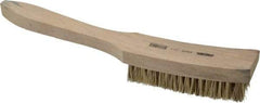 Osborn - 6 Rows x 17 Columns Palmyra/Tampico Plater's Brush - 4-13/16" Brush Length, 11-5/8" OAL, 1" Trim Length, Wood Curved Handle - USA Tool & Supply