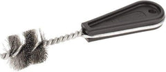 Osborn - 1-1/4" Long x 1-9/64" Diam Steel Tube End Fitting Brush - 6-3/8" OAL, 0.0104" Wire Diam - USA Tool & Supply