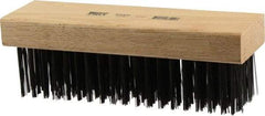 Osborn - 6 Rows x 19 Columns Steel Scratch Brush - 7-1/4" Brush Length, 1-5/8" Trim Length, Wood Straight Handle - USA Tool & Supply