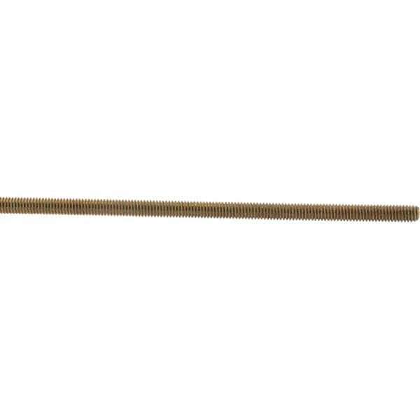 Value Collection - 5/16-18 UNC (Coarse), 3' Long, Low Carbon Steel Threaded Rod - Yellow Zinc-Plated Finish, Right Hand Thread - USA Tool & Supply