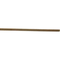 Value Collection - 5/16-18 UNC (Coarse), 3' Long, Low Carbon Steel Threaded Rod - Yellow Zinc-Plated Finish, Right Hand Thread - USA Tool & Supply