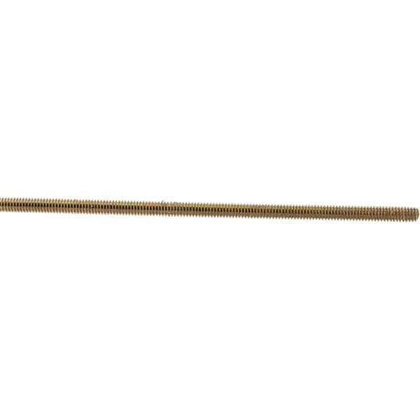 Value Collection - 1/4-20 UNC (Coarse), 3' Long, Low Carbon Steel Threaded Rod - Yellow Zinc-Plated Finish, Right Hand Thread - USA Tool & Supply