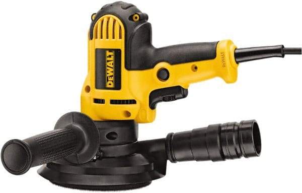 DeWALT - 5" Max Disc, 3,700 RPM, Electric Handheld Disc Sander - 120 Volts, Includes Wrench, 5" H&L Pad & Dust Shroud - USA Tool & Supply