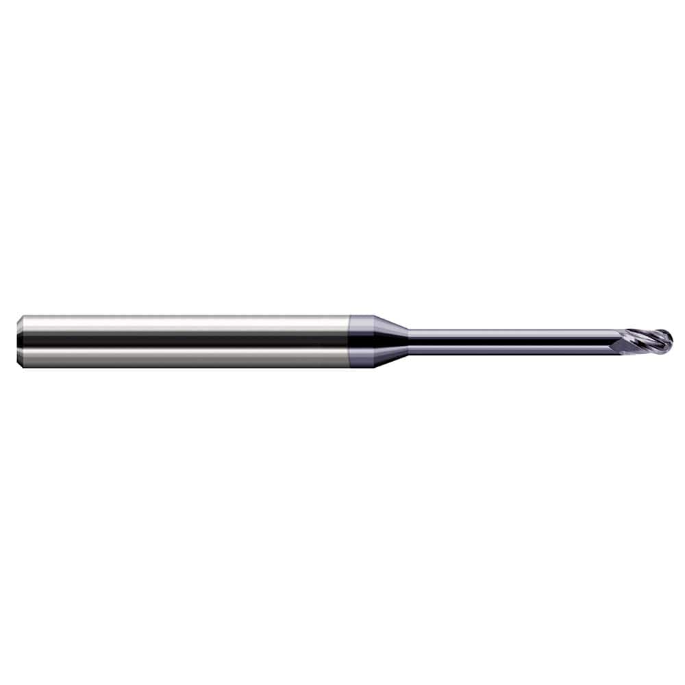 Harvey Tool - Ball End Mills; Mill Diameter (Decimal Inch): 0.0250 ; Number of Flutes: 3 ; Length of Cut (Decimal Inch): 0.0370 ; Material: Solid Carbide ; Overall Length (Inch): 2-1/2 ; Overall Length (Decimal Inch): 2.50000 - Exact Industrial Supply
