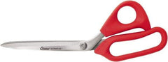 Clauss - 7" LOC, 10" OAL Stainless Steel Straight Shears - Rubber Straight Handle, For Paper, Fabric - USA Tool & Supply