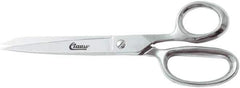 Clauss - 5" LOC, 8-1/4" OAL Straight Shears - Steel Straight Handle, For Paper, Fabric - USA Tool & Supply