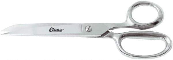 Clauss - 4" LOC, 8" OAL Straight Shears - Steel Straight Handle, For Paper, Fabric - USA Tool & Supply