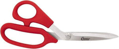 Clauss - 5" LOC, 8-1/4" OAL Stainless Steel Bent Shears - Left Hand, Offset Handle, For Paper, Fabric - USA Tool & Supply